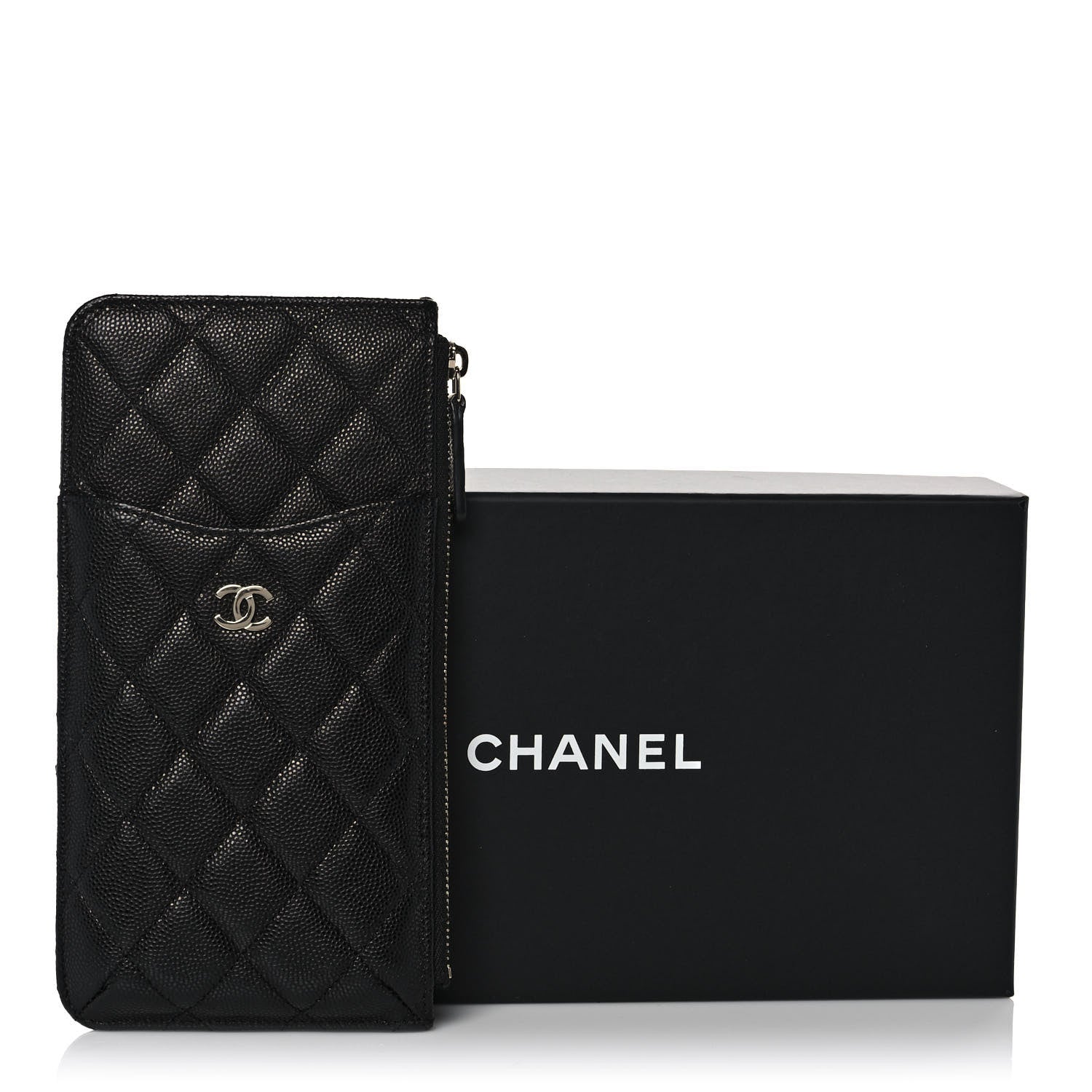 Chanel Caviar Quilted Classic Flat Wallet Pouch Black 11 of 11