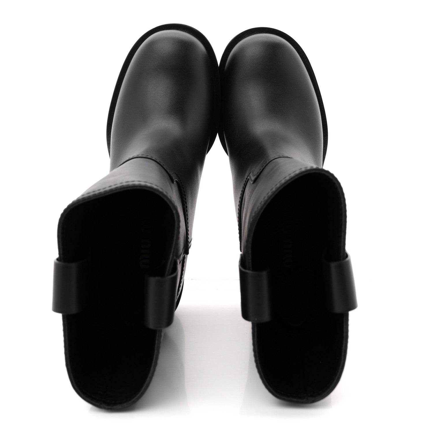 miu miu ブラックエナメルシューズ　37.5 Miu Miu Calfskin Short Moto Boots 37 Black 1841909 – FASHIONPHILE