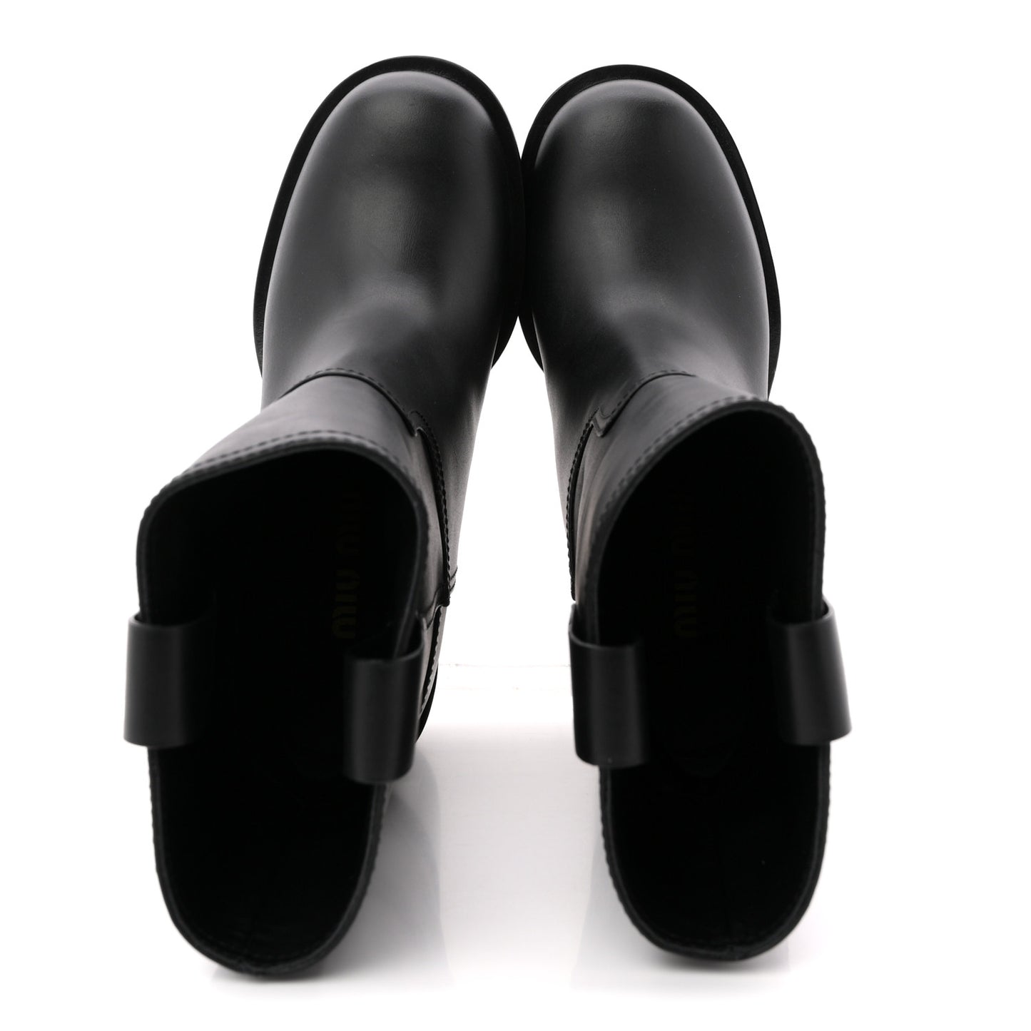 Calfskin Short Moto Boots 37 Black
