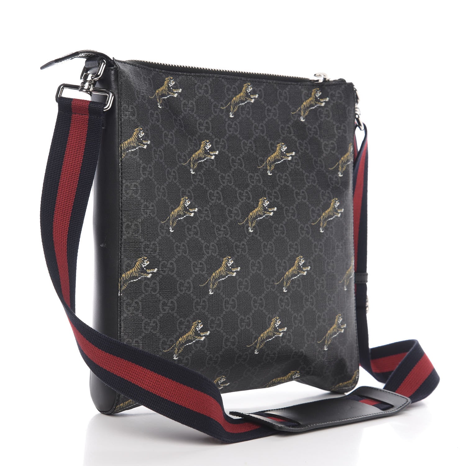 Gucci GG Supreme Monogram Tigers Web Messenger Bag Black Multicolor 2 of 9