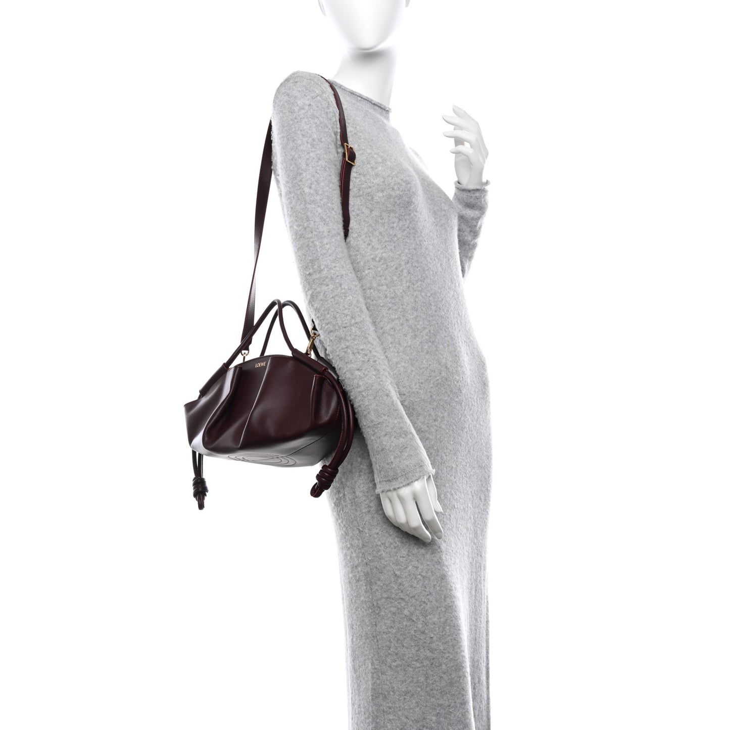 Shiny Nappa Calfskin Small Paseo Bag Burgundy