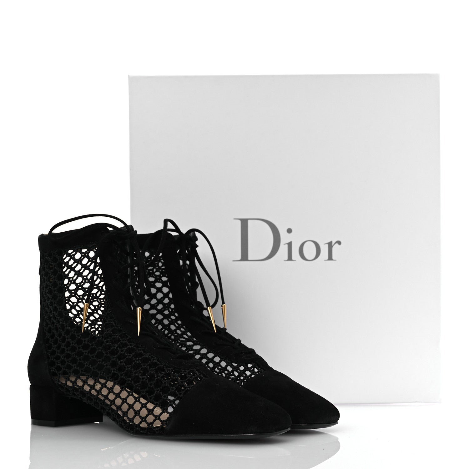 Christian Dior Suede Laminated Resille Naughtily-D 30mm Ankle Boots 40 Black 13 of 13