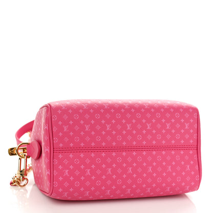 Louis Vuitton Calfskin Nanogram Embossed Speedy Bandouliere 20 Rose 4 of 8