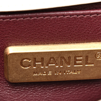 Chanel Lizard Chevron Small Boy Flap White Gold 6 of 13