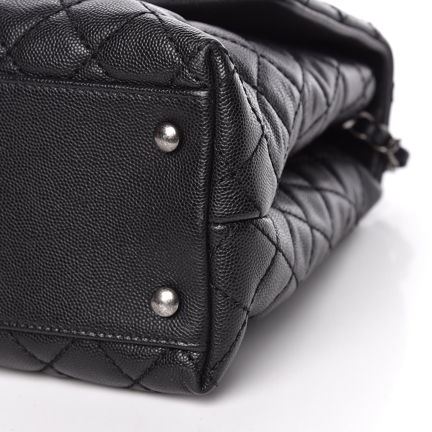 Caviar Quilted Medium Coco Handle Flap Black