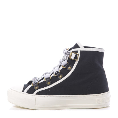 Christian Dior Technical Mesh Calfskin Womens Walk'N'Dior High Top Sneaker 35.5 Black 1 of 10