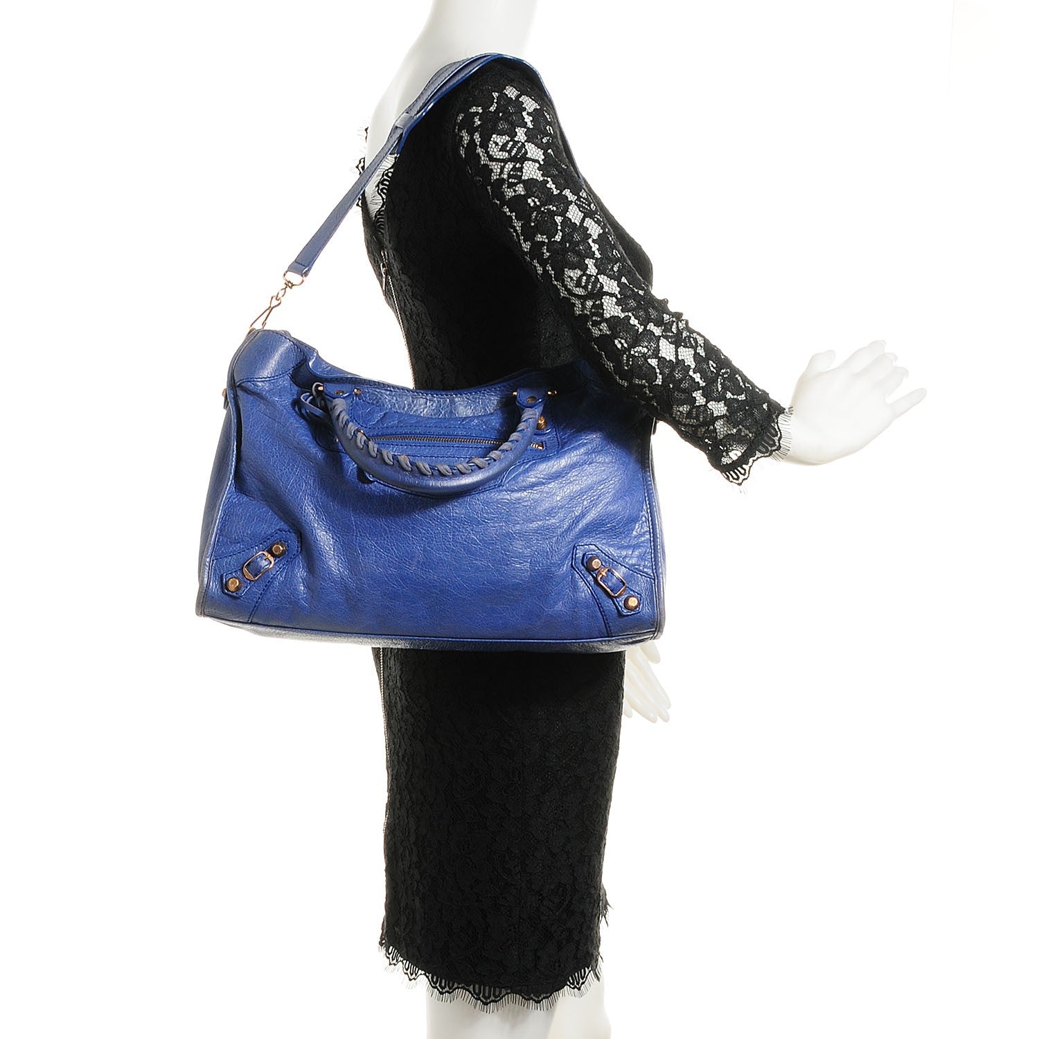Balenciaga Agneau Giant 12 Rose Gold Hardware City City Bleut Bleu Glacier 2 of 14