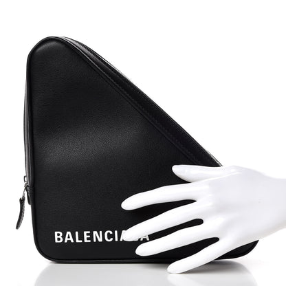 Balenciaga Calfskin M Triangle Pouch Black 2 of 9