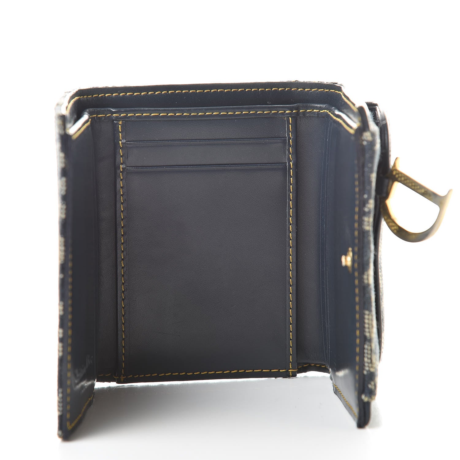 Christian Dior Monogram Compact Saddle Wallet Blue 5 of 10