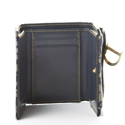 Christian Dior Monogram Compact Saddle Wallet Blue 5 of 10