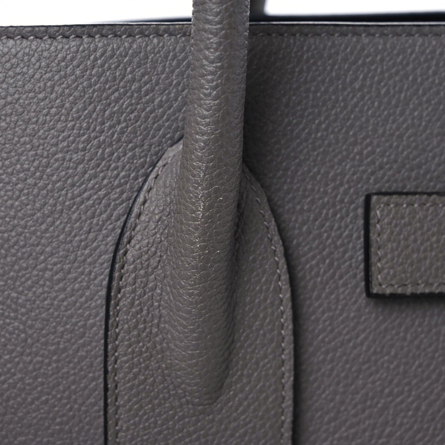 Grained Calfskin Small Sac De Jour Fog