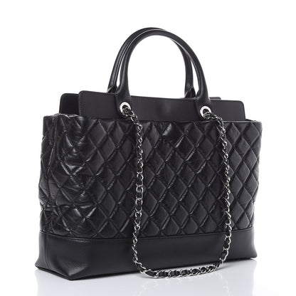 Chanel Aged Calfskin Quilted Be CC Tote Black 3 of 13