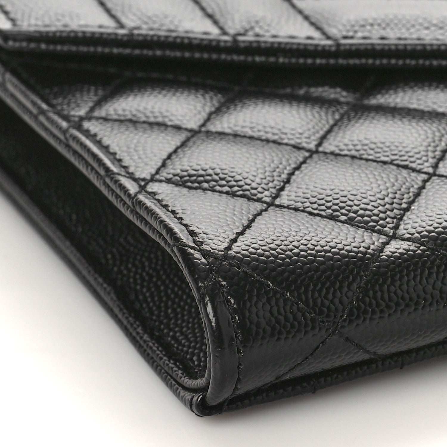 Saint Laurent Grain De Poudre Textured Mixed Matelasse Triquilt Monogram Clutch Black 7 of 9