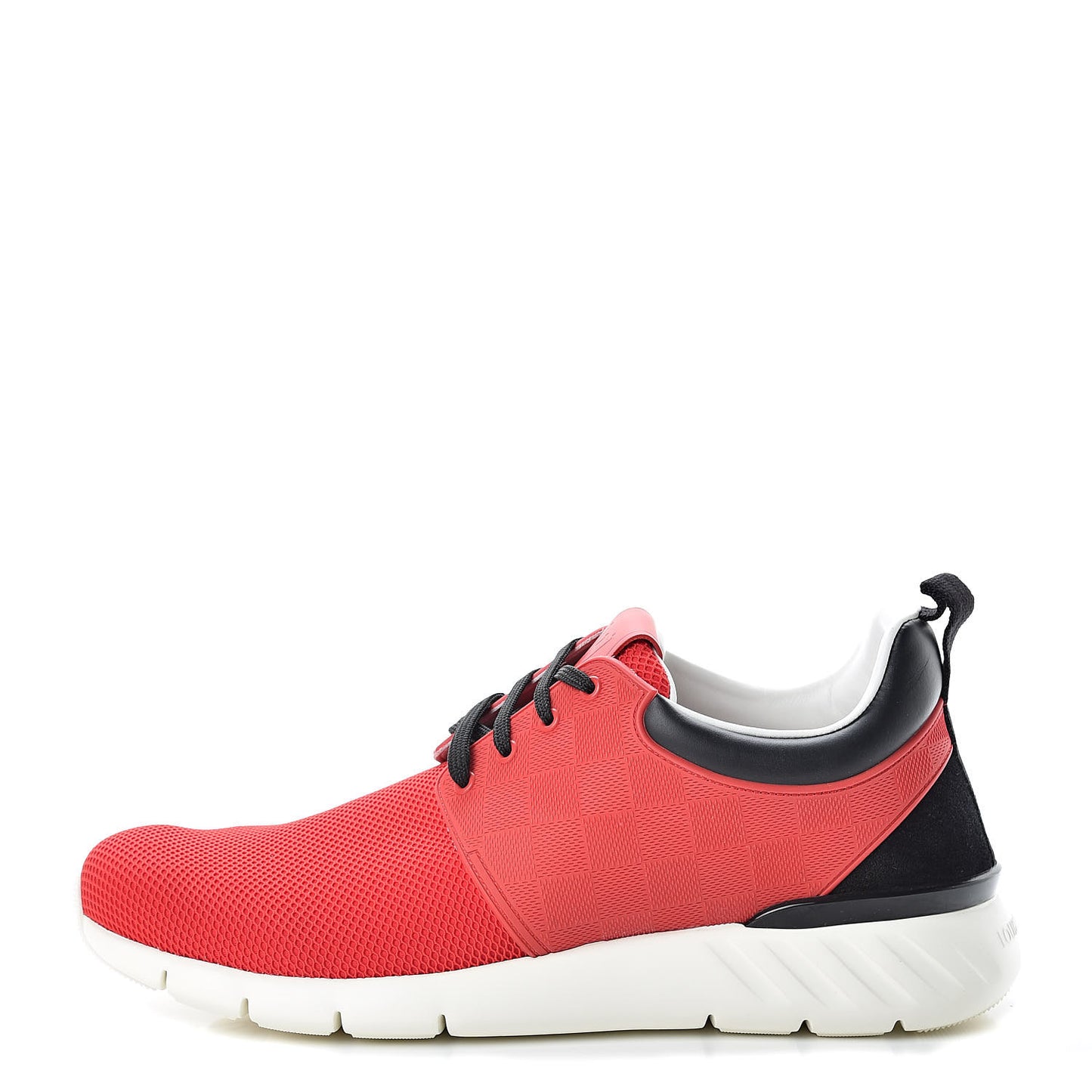 Rubber Mesh Suede Damier Fastlane Low Sneakers 7.5 Rouge