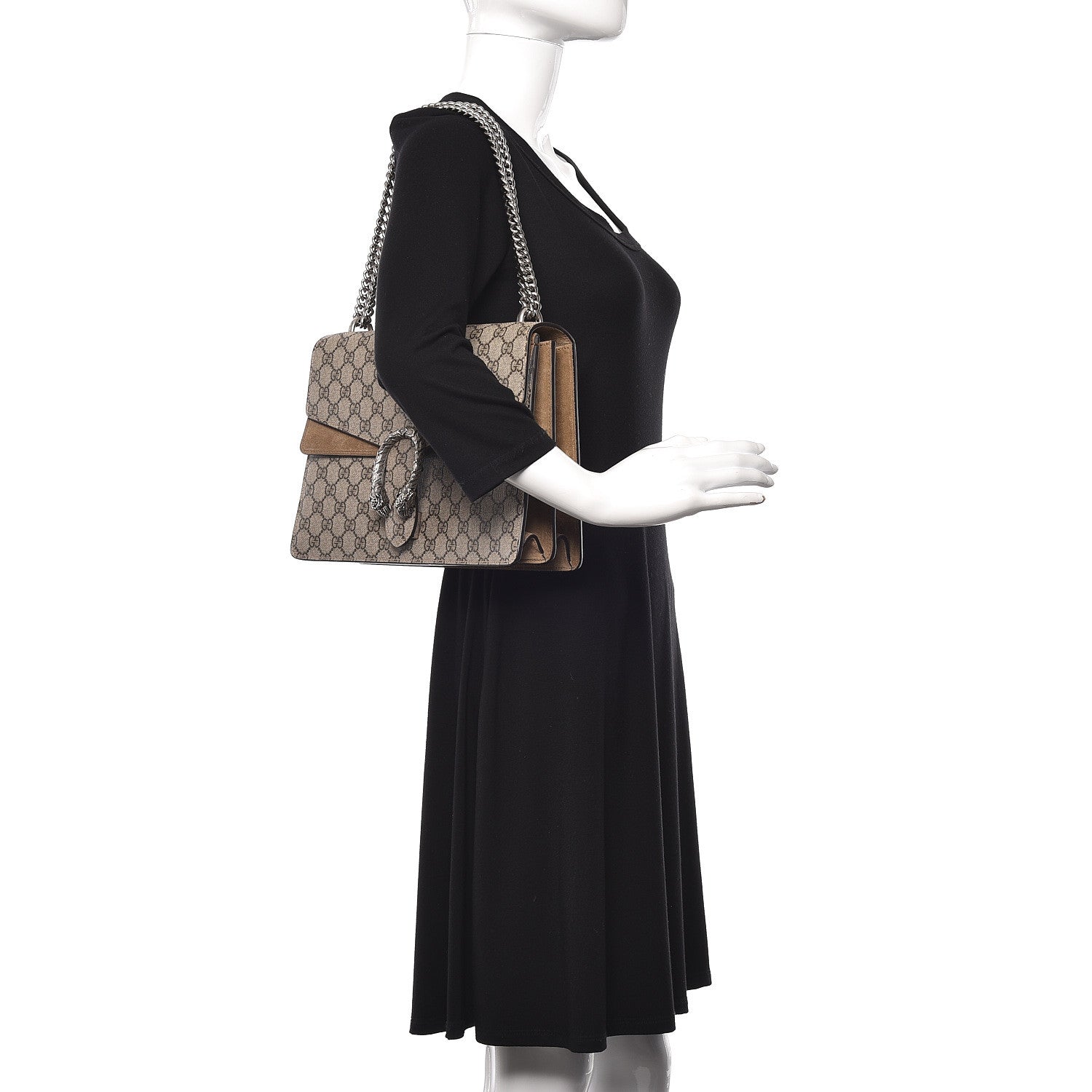 Gucci GG Supreme Monogram Medium Dionysus Shoulder Bag Taupe 2 of 11