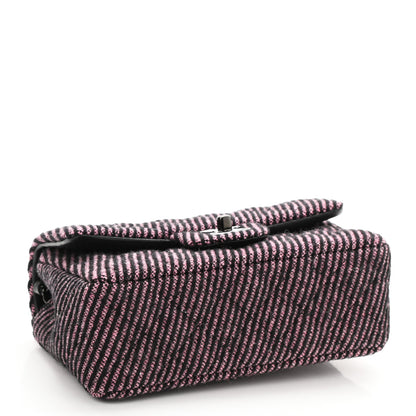 Chanel Wool Tweed Quilted Mini Rectangular Flap Pink Black 3 of 10