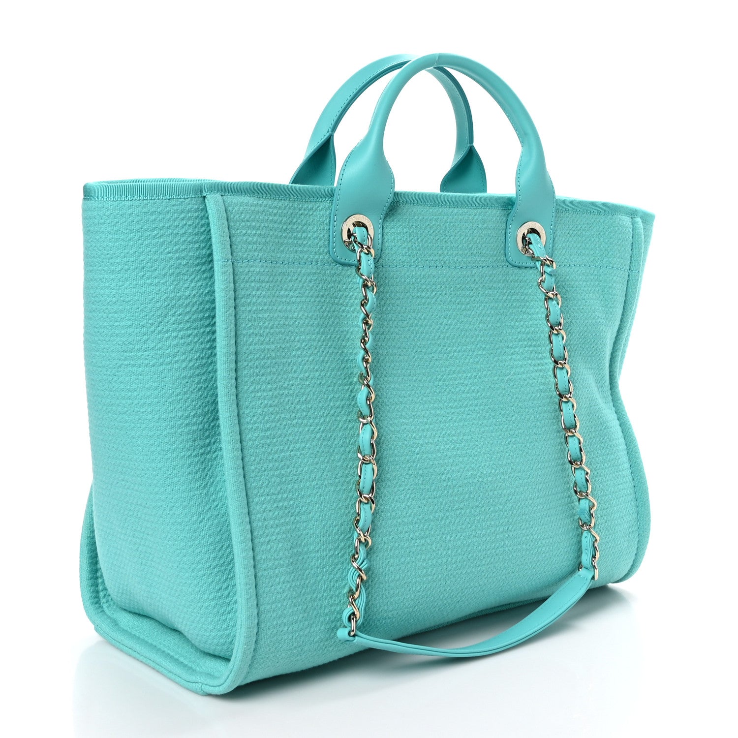 Chanel Mixed Fibers Medium Deauville Tote Turquoise 4 of 12