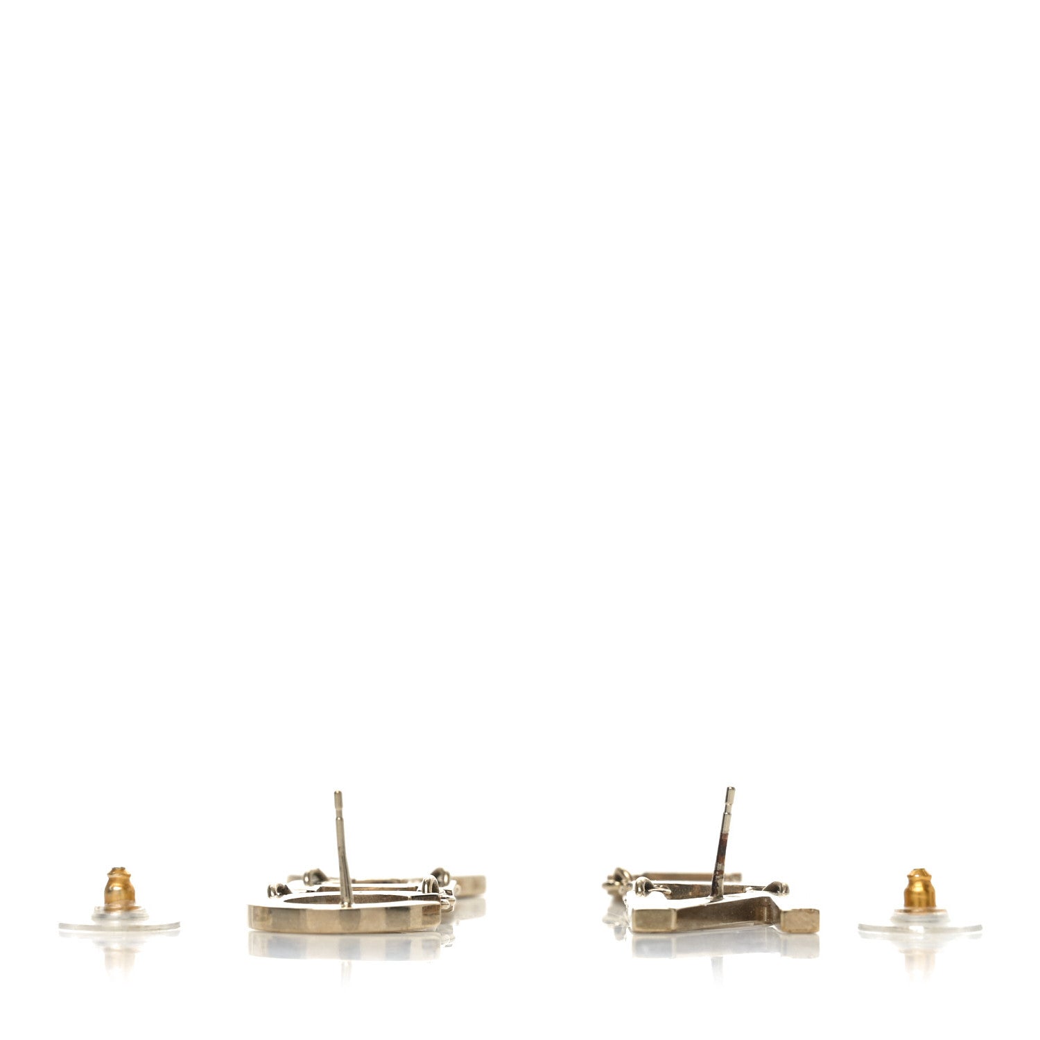 Chanel Metal Cha-Nel Logo Drop Earrings Gold 3 of 4