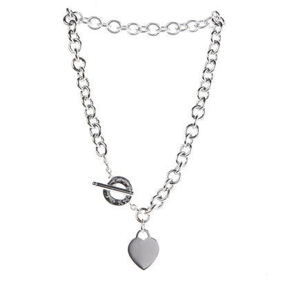 Tiffany Sterling Silver Heart Tag Toggle Necklace 3 of 5