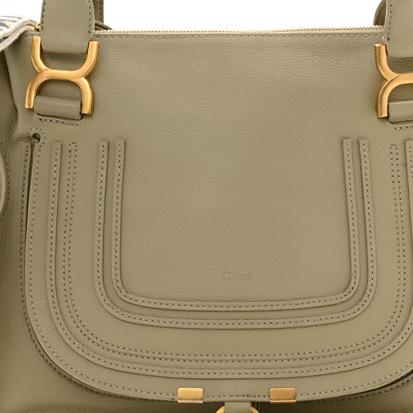 Calfskin Braided Medium Marcie Double Carry Slate Green