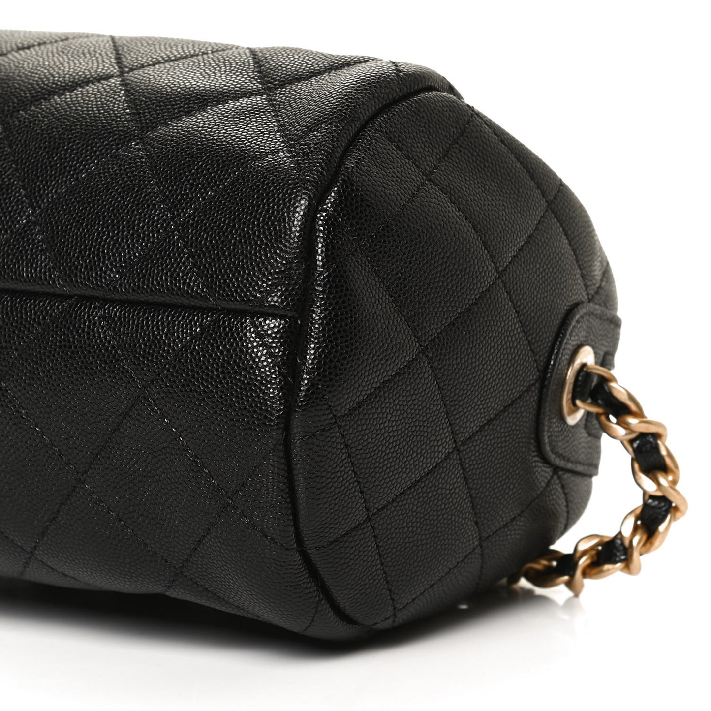 Caviar Quilted Small Fashion Therapy Bowling Bag Black