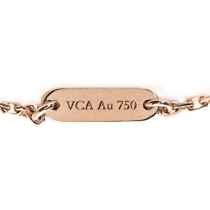 Van Cleef & Arpels 18K Rose Gold Diamond Grey Mother of Pearl Vintage Alhambra Pendant Necklace 4 of 6