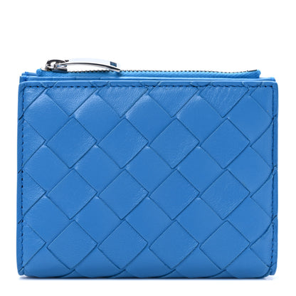 Bottega Veneta Nappa Intrecciato Bifold Zip Wallet Blue 1 of 6