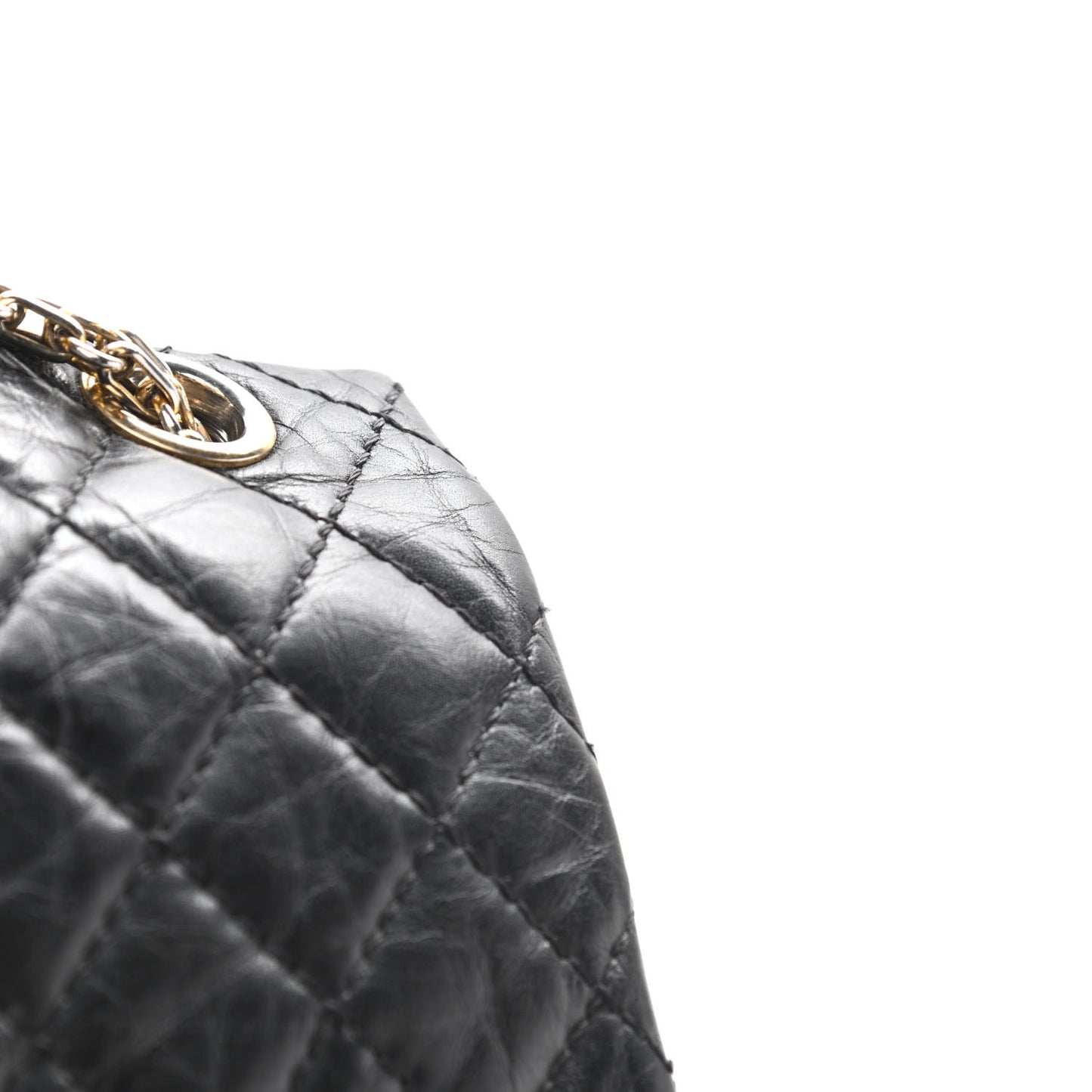 Aged Calfskin Quilted 2.55 Reissue 225 Flap Black