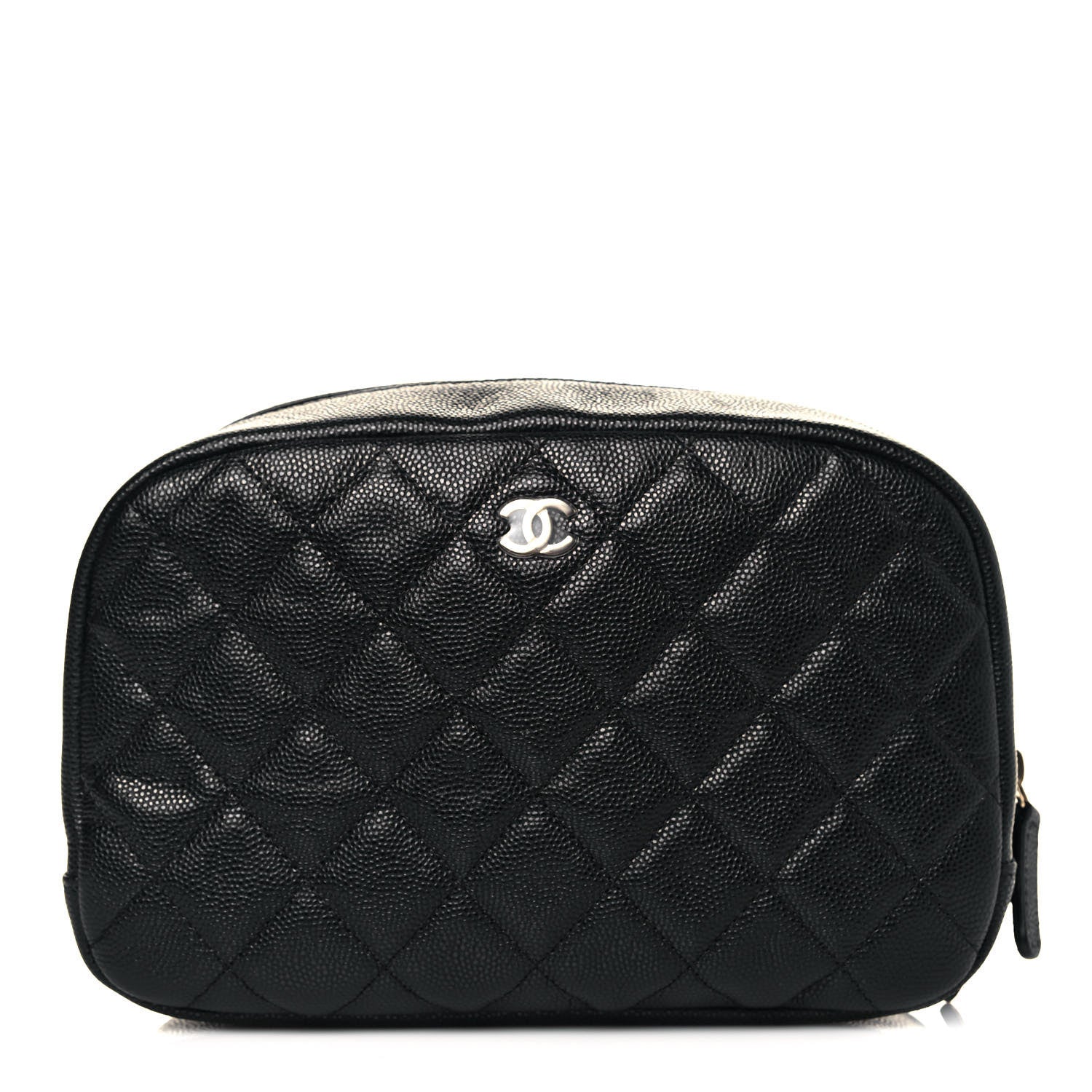 Chanel Caviar Quilted Curvy Pouch Cosmetic Case Black 1 of 10