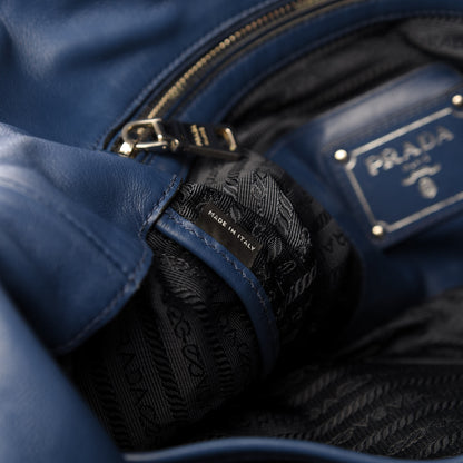 Prada Soft Calfskin Tote Bluette 6 of 8