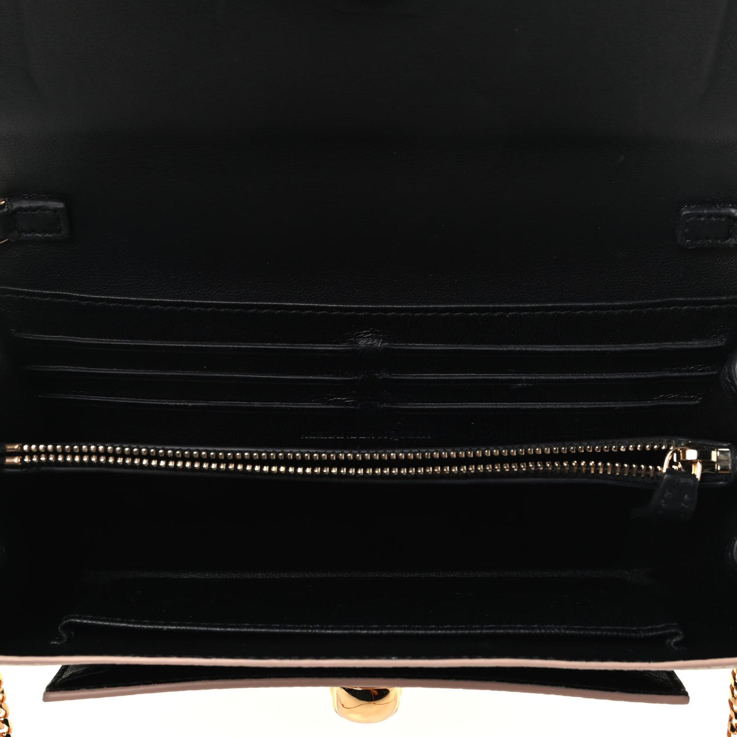 Pebbled Calfskin Skull Wallet on Chain Teint