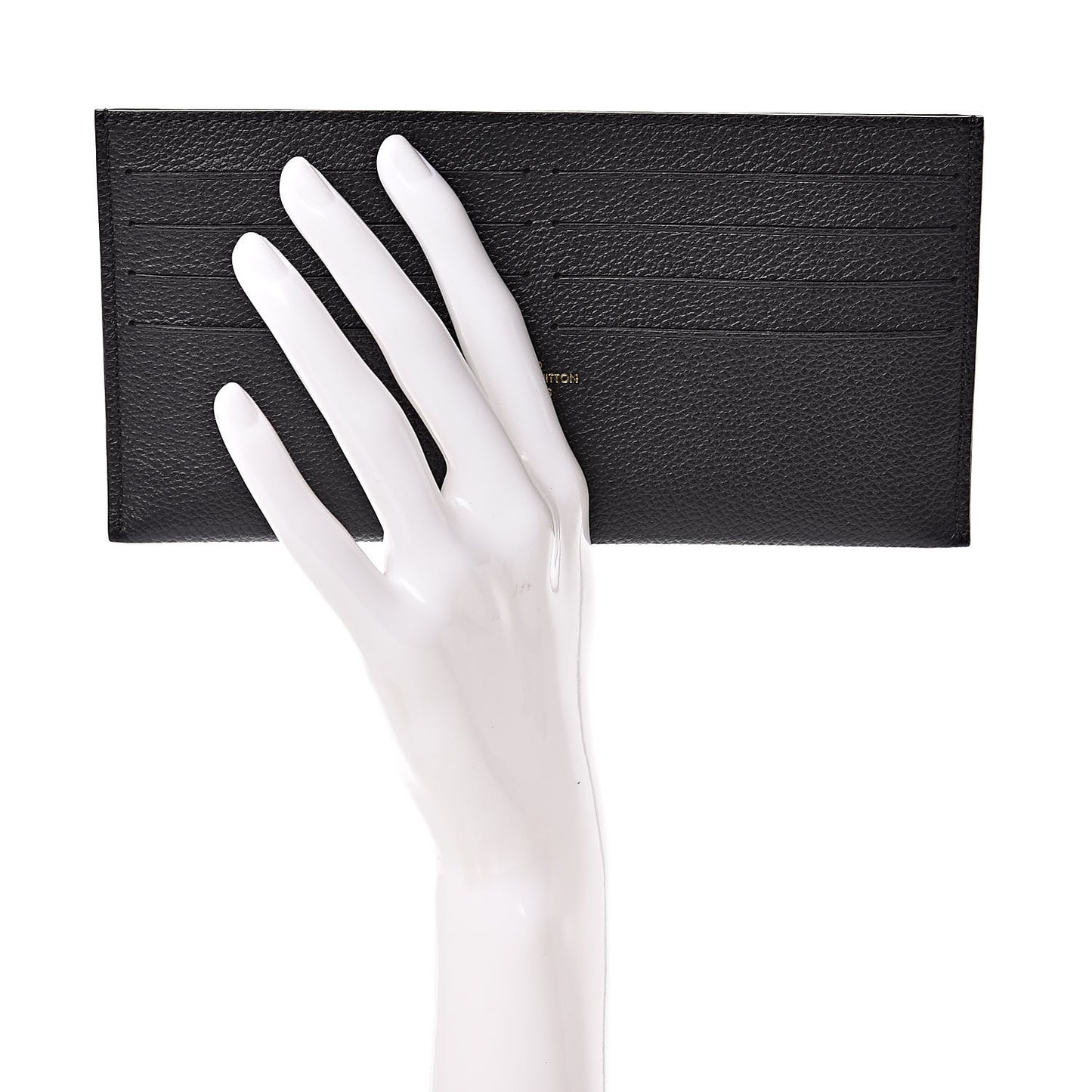 Calfskin Felicie Chain Wallet Card Holder Insert Black