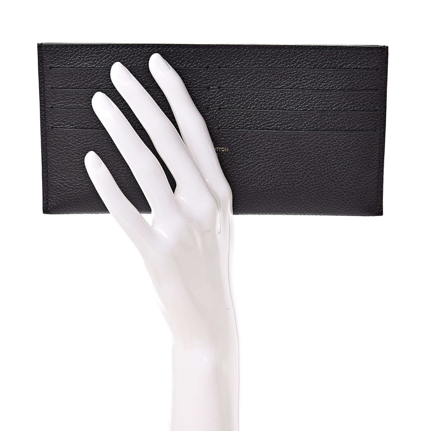 Louis Vuitton Calfskin Felicie Chain Wallet Card Holder Insert Black 2 of 6