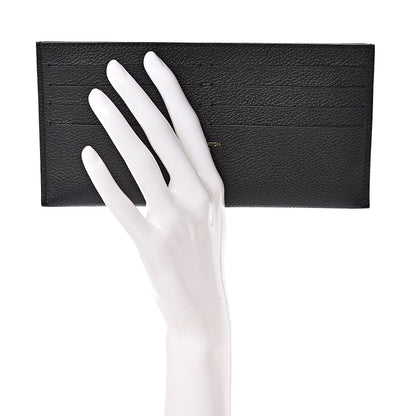 Louis Vuitton Calfskin Felicie Chain Wallet Card Holder Insert Black 2 of 6