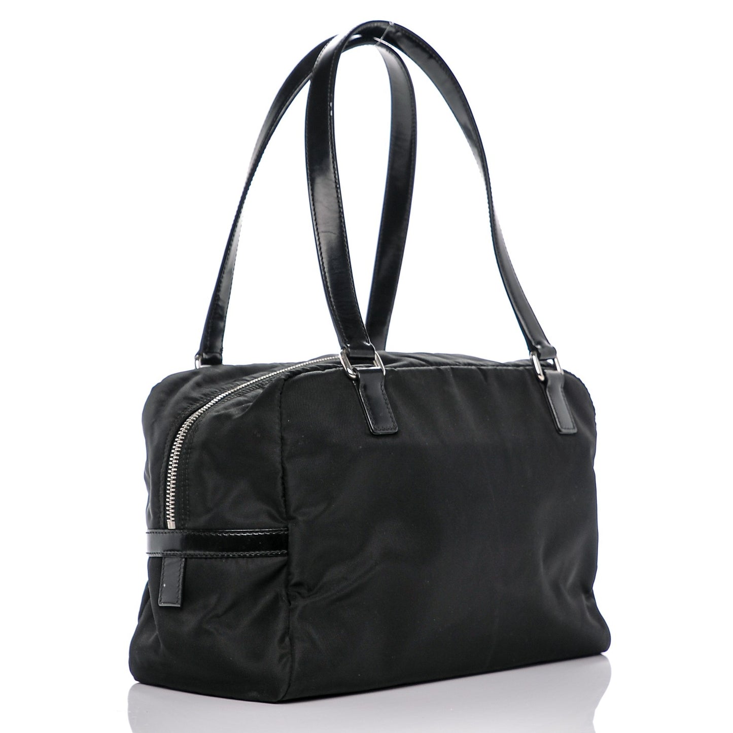 Tessuto Print Nylon Logo Tote Nero Black