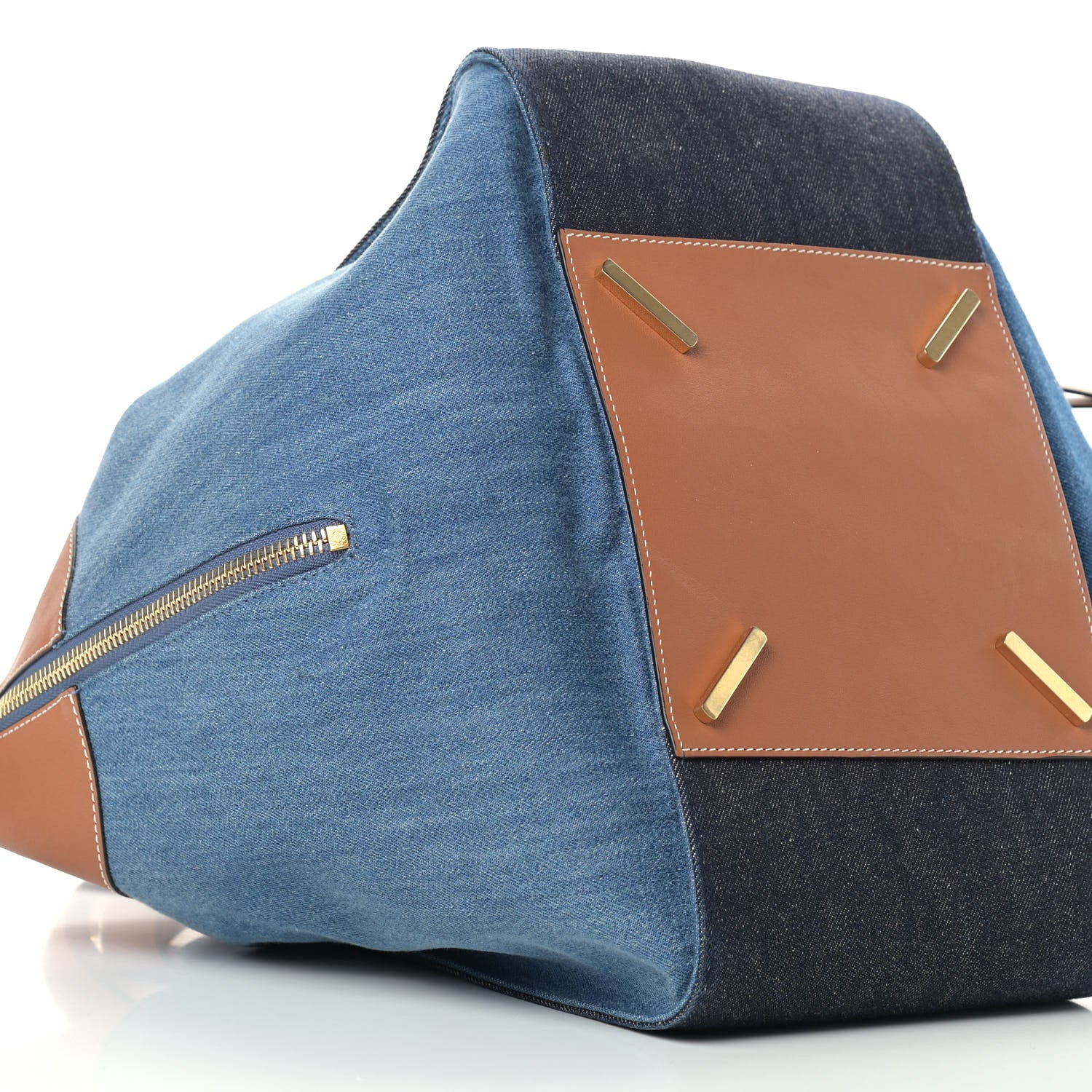 Loewe Calfskin Denim Medium Hammock Shoulder Bag Multitone Tan 9 of 11
