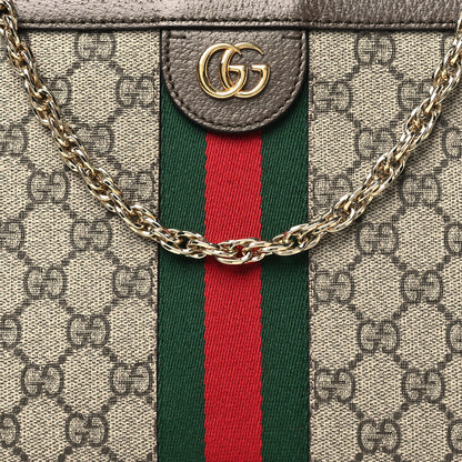 Gucci GG Supreme Monogram Web Medium Ophidia Chain Shoulder Bag Brown 8 of 11