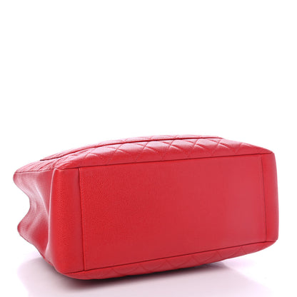 Chanel Caviar Quilted Grand Shopping Tote GST Red 3 of 4