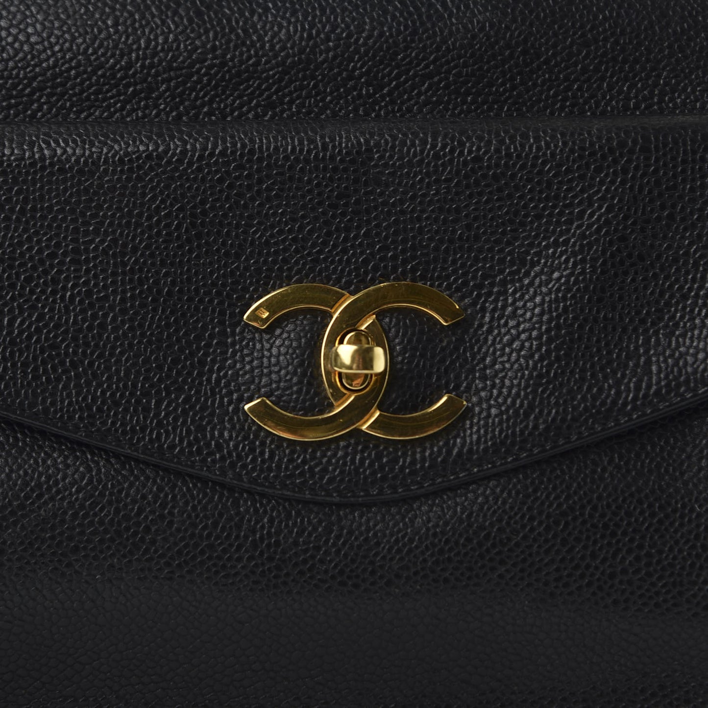 Caviar Flap Shoulder Bag Black