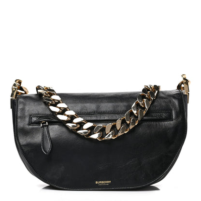 Burberry Lambskin Medium Olympia Chain Shoulder Bag Black 1 of 7