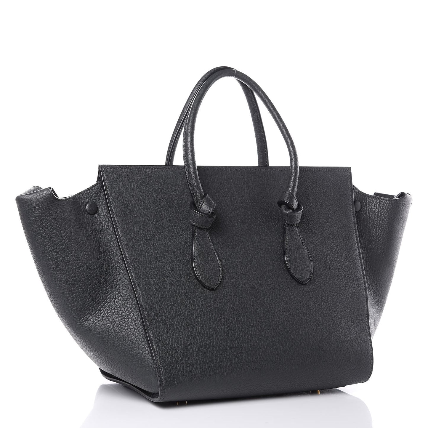 Crisped Calfskin Medium Tie Knot Tote Anthracite