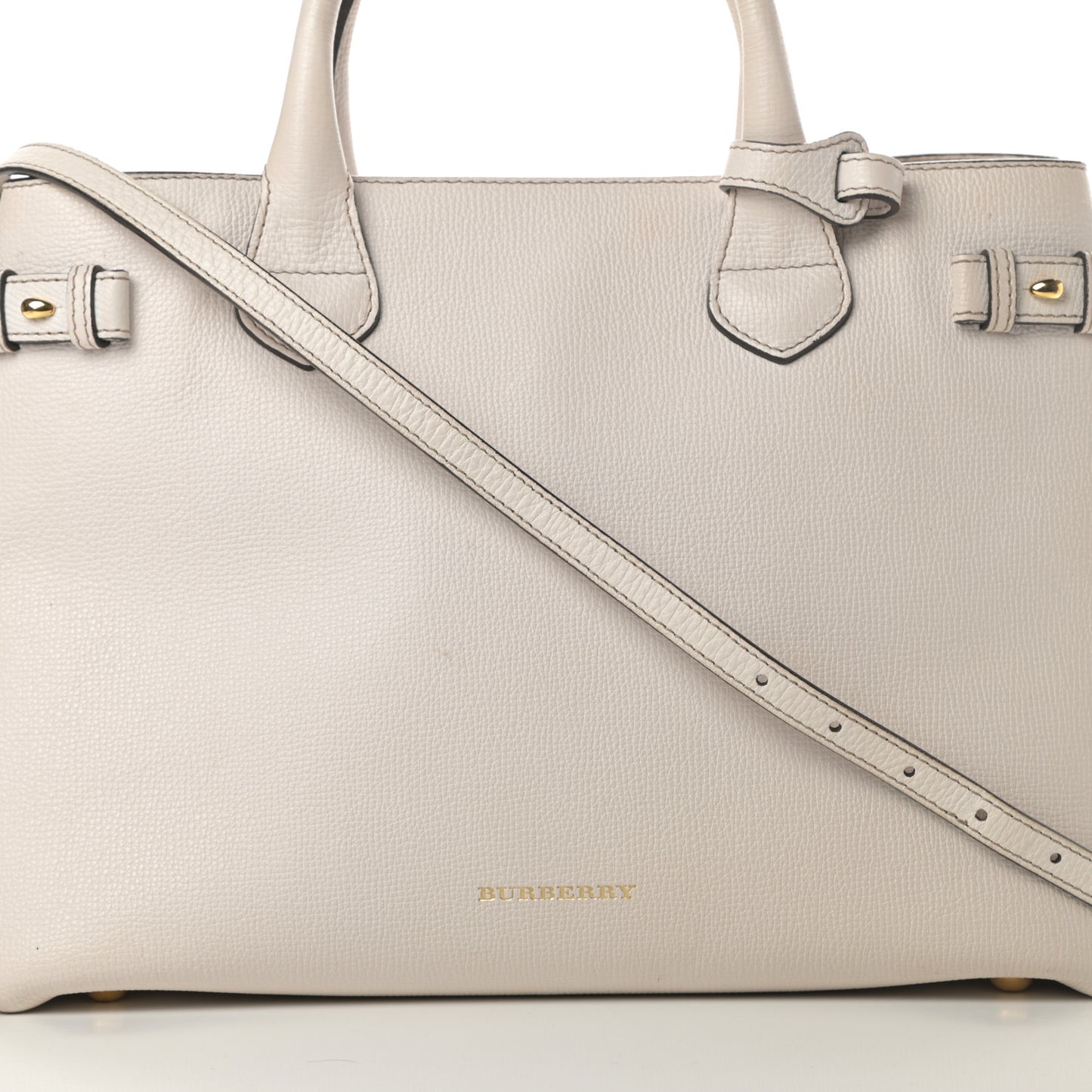 Derby Calfskin House Check Medium Banner Tote Beige