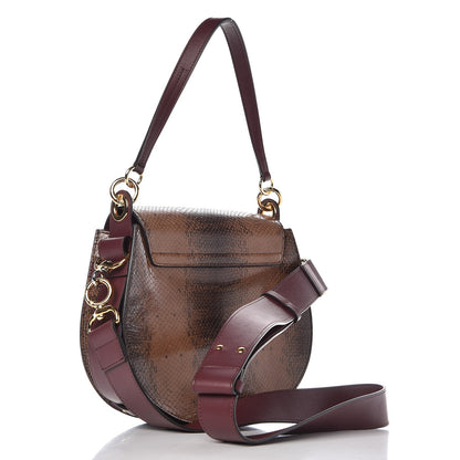 Chloe Calfskin Watersnake Embossed Large Tess Bag Coconut Brown 3 of 6