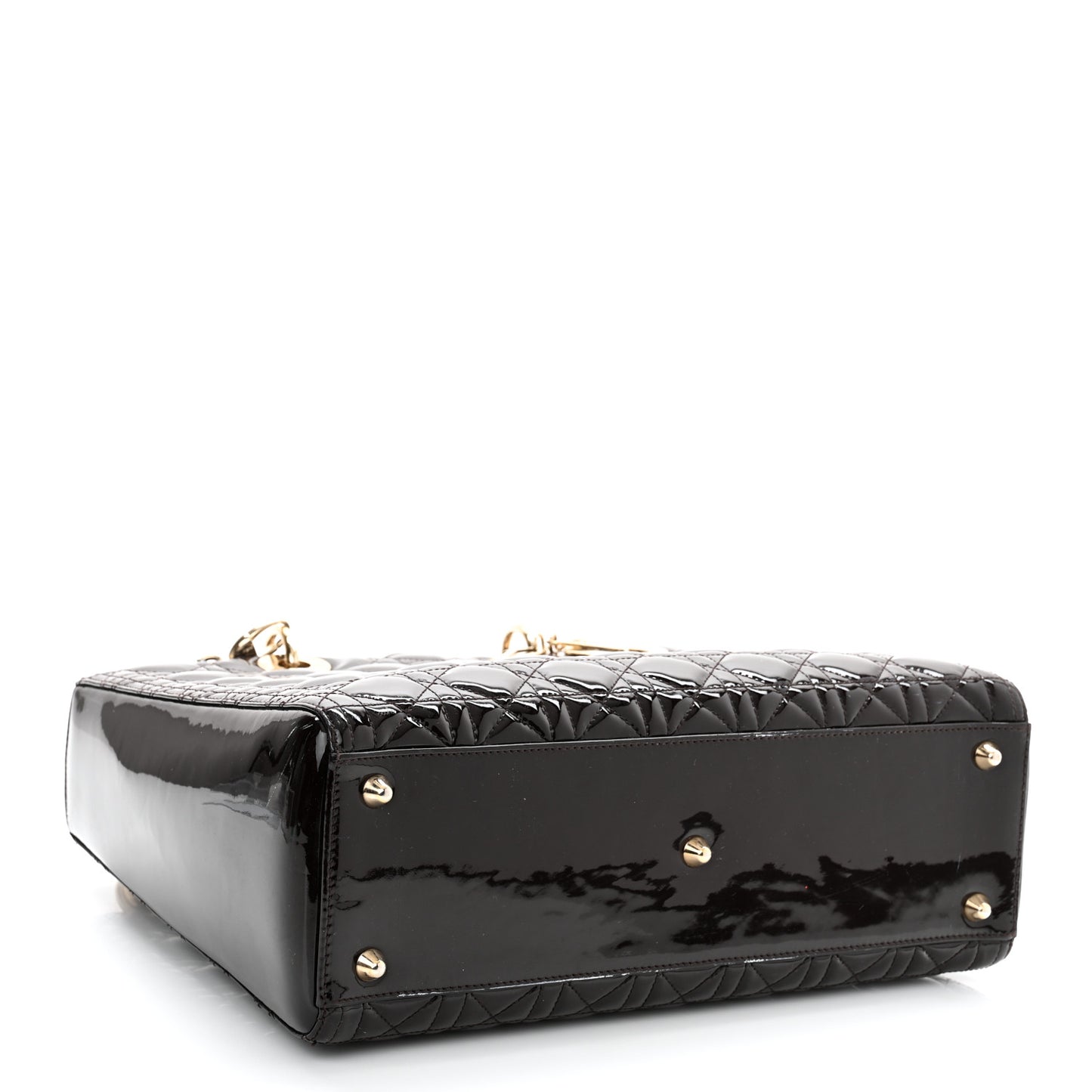 Patent Cannage Large Lady Dior Burgundy