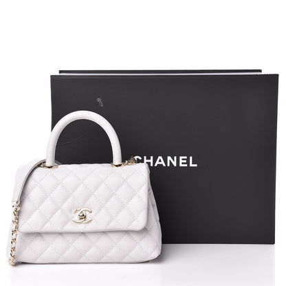 Chanel Caviar Quilted Mini Coco Handle Flap Light Grey 11 of 11