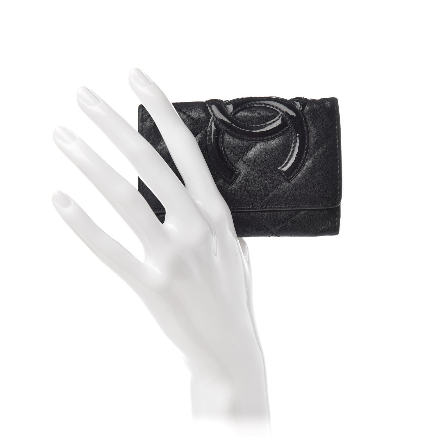 Chanel Calfskin Quilted Cambon 6 Key Holder Black 2 of 11