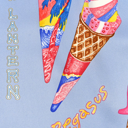 Hermes Silk Funny Ice Cream Scarf 70 Bleu Ciel Rose Bonbon Jaune 3 of 4