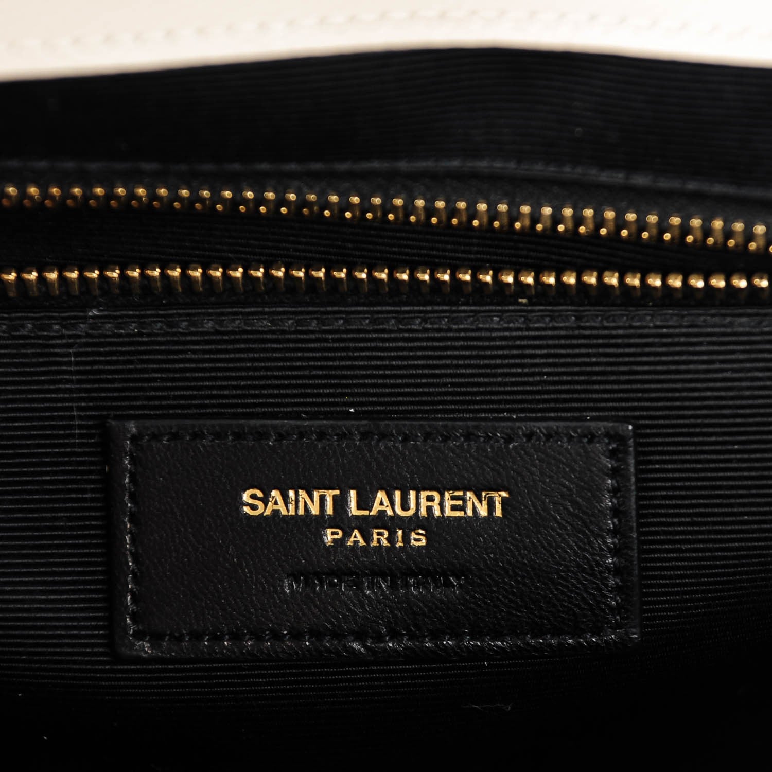 Saint Laurent Grain De Poudre Matelasse Chevron Large Monogram Satchel Dove White 6 of 7