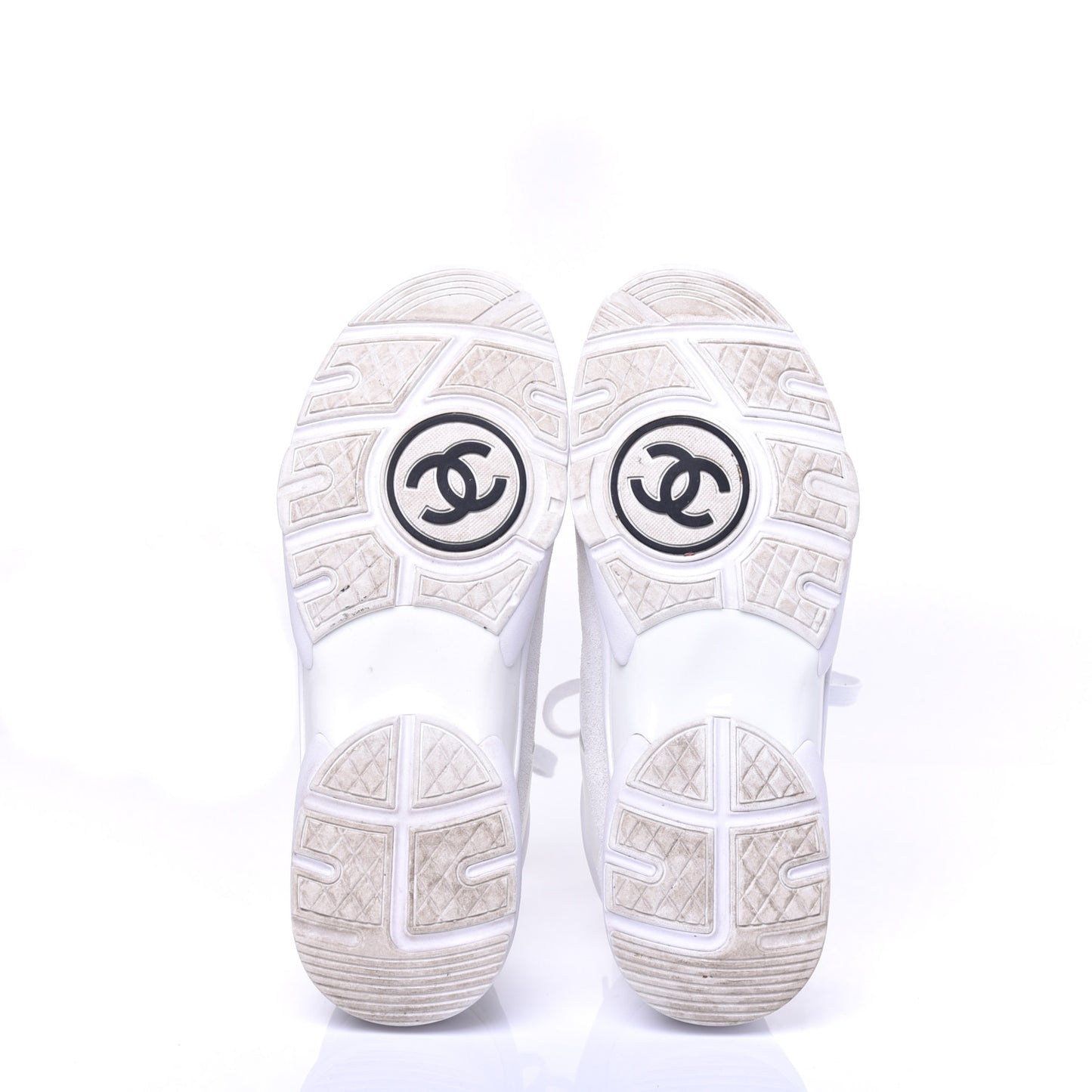 Lambskin Fabric Suede CC Sneakers 40.5 White