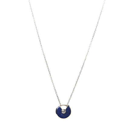 Cartier 18K Yellow Gold Diamond Lapis Lazuli XS Amulette de Pendant Necklace 1 of 6
